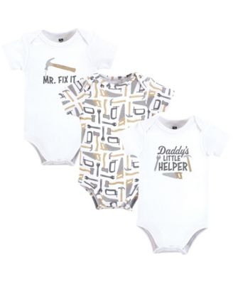 Hudson Baby Baby Boys Hudson Soft Cotton All-in-One Outfits Ai Set of 3 - Daddys helper tools 20$