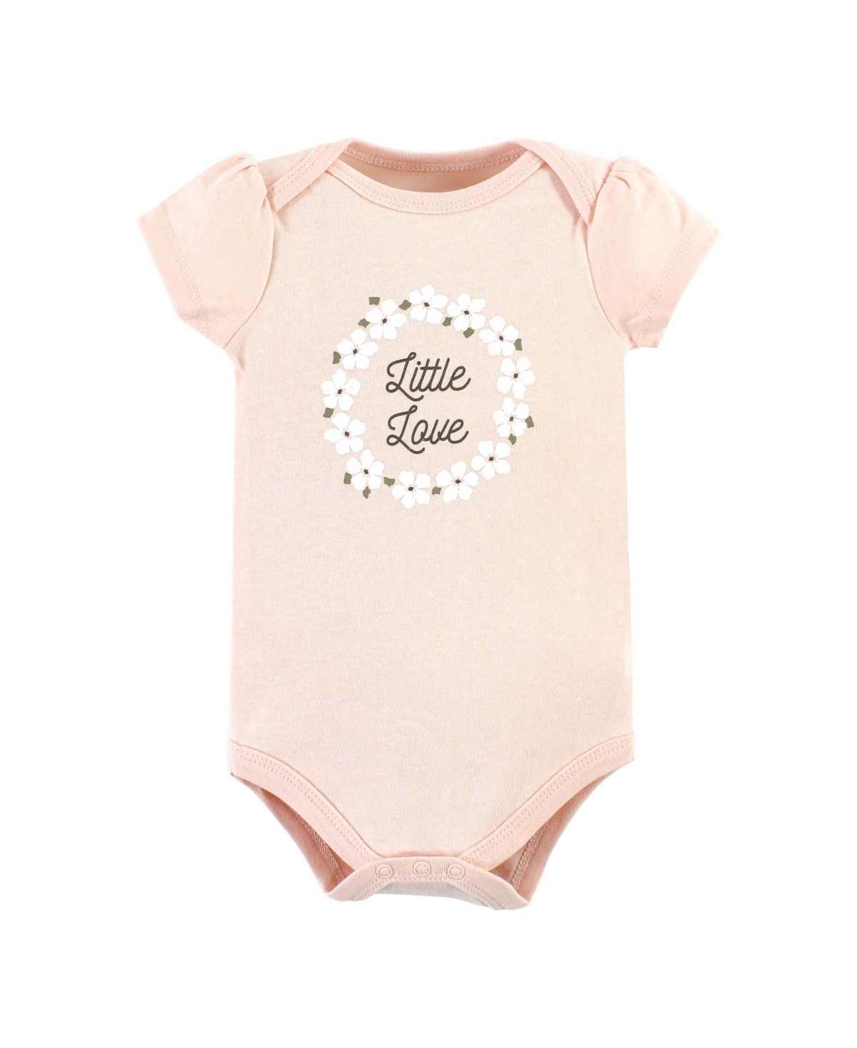 Hudson Baby Baby Girls Cotton Bodysuit and Pant Set,- Sage floral wreath