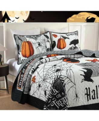 3 Pcs Halloween Themed Quilt Bedspread Set King