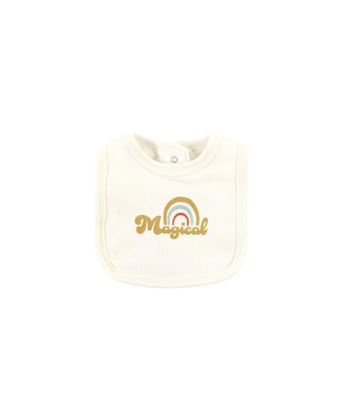 Hudson Baby Baby Girls Cotton Bodysuit, Pant and Bib Set,- Magical rainbow
