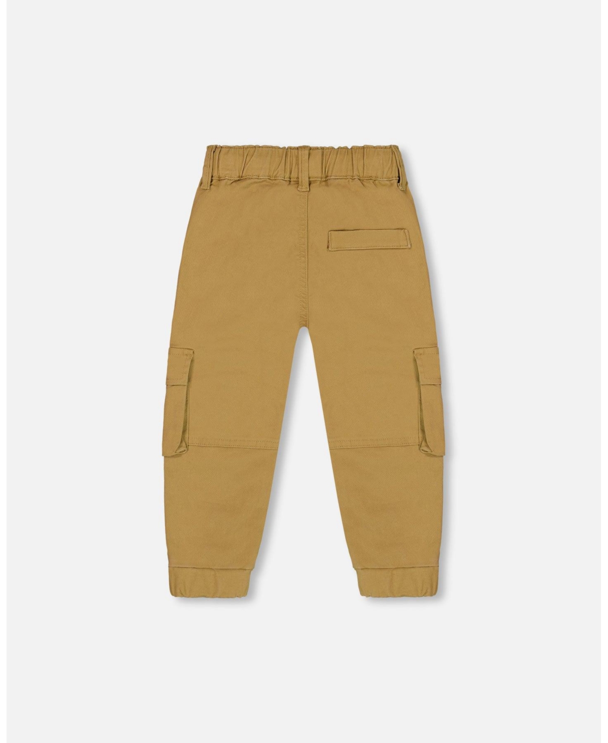 Deux par Deux Big Boys Stretch Twill Cargo Jogger Pants- Dark beige