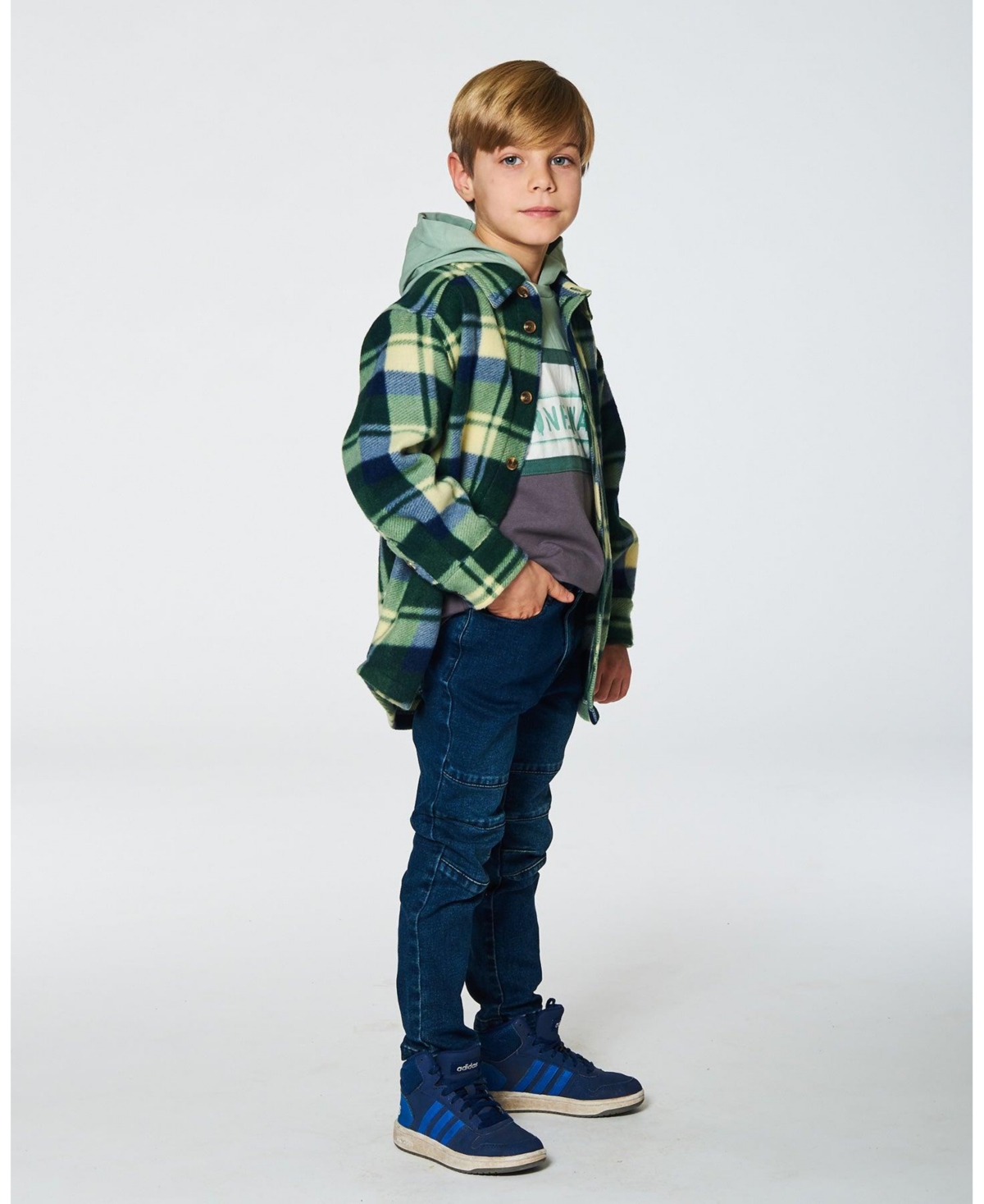 Deux par Deux Big Boys Stretch Jeans Straight Leg- Dark blue denim