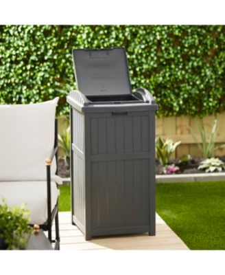 Trashcan Hideaway Outdoor 33 Gallon Garbage Trash Waste Bin, Cyberspace