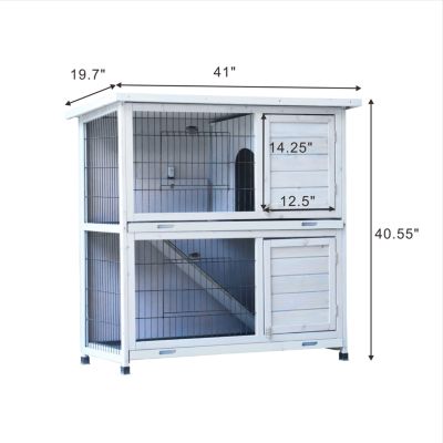 Streamdale 2-Story Outdoor Rabbit Hutch with Run & Removable Trays