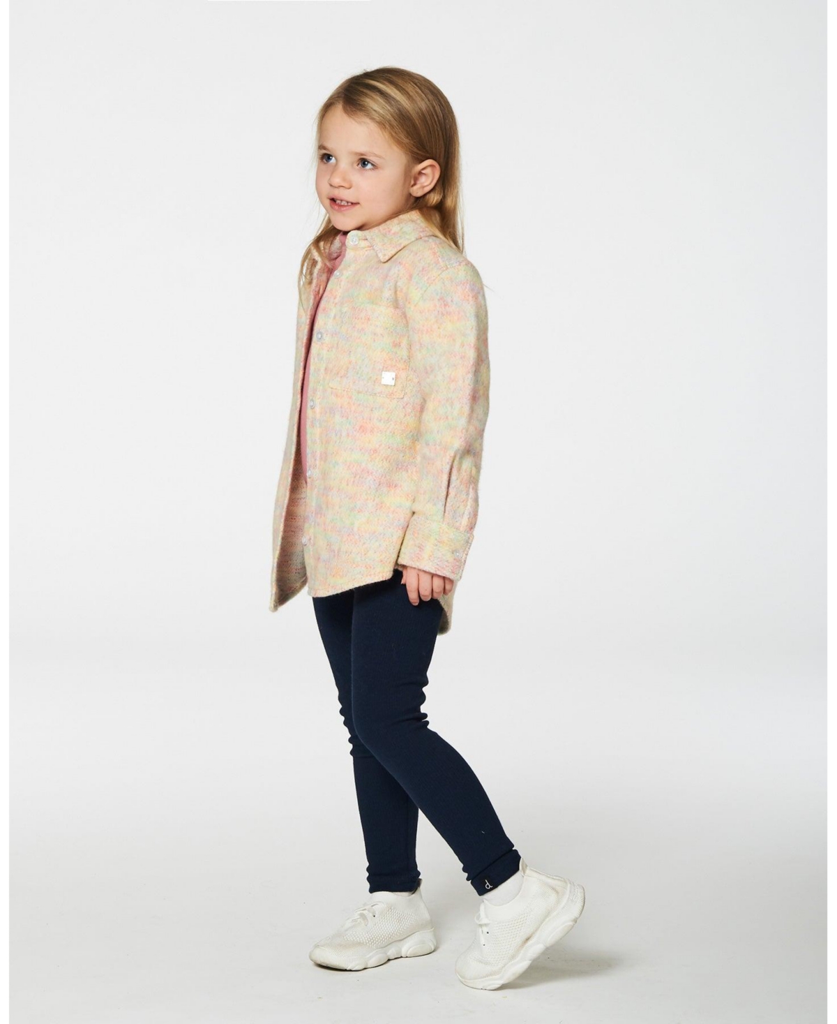 Deux par Deux Big Girls Rib Leggings- Navy