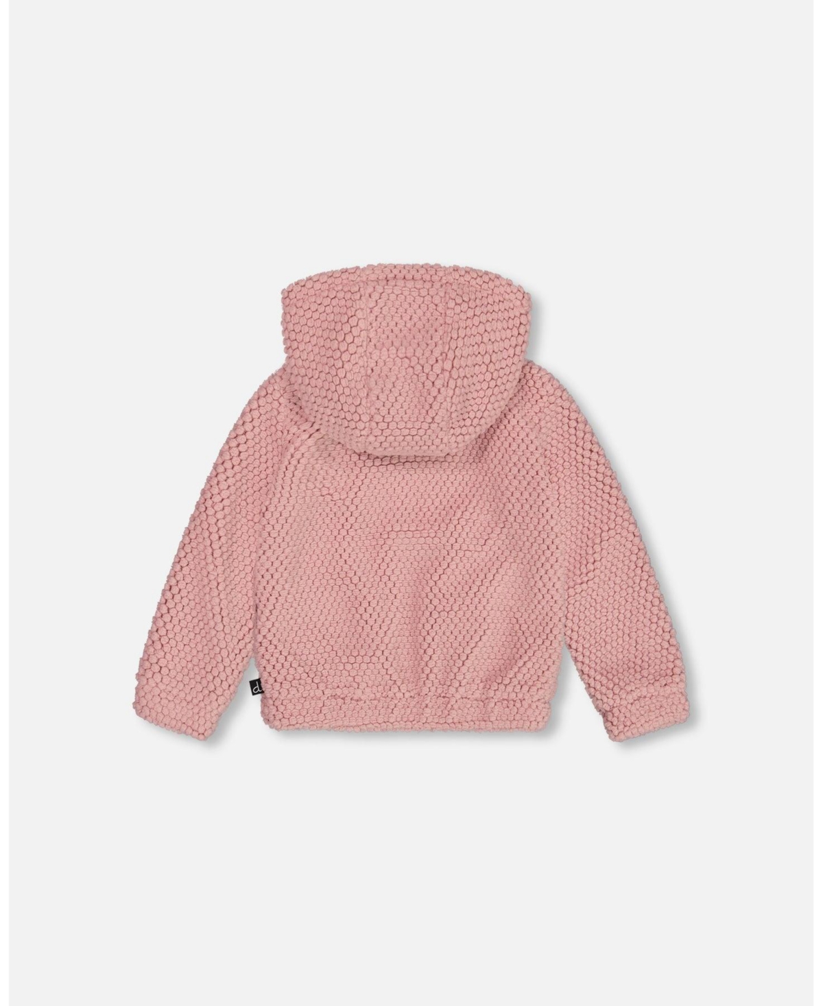 Deux par Deux Baby Girls Baby Hooded Plush Vest- Dusty pink