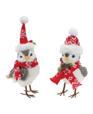 Winter Bird With Hat And Scarf Accent (Set of 6)