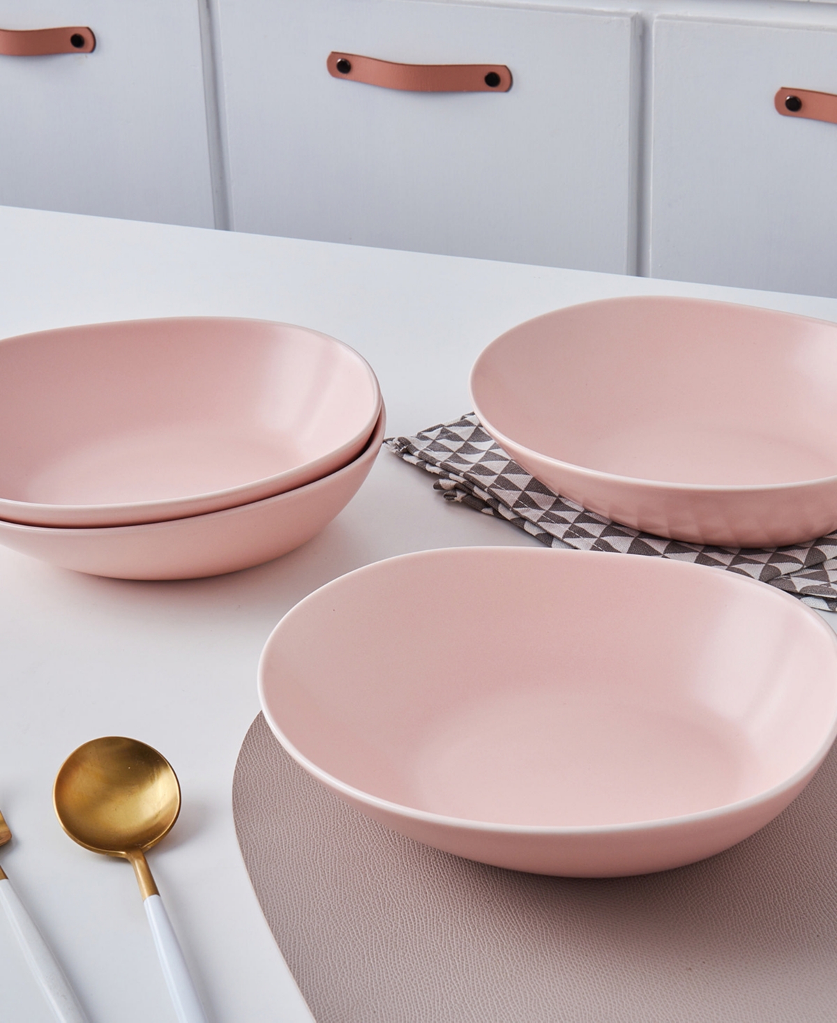 Stone Lain Delilah Porcelain Pasta Bowls, Set Of 6 In Blush