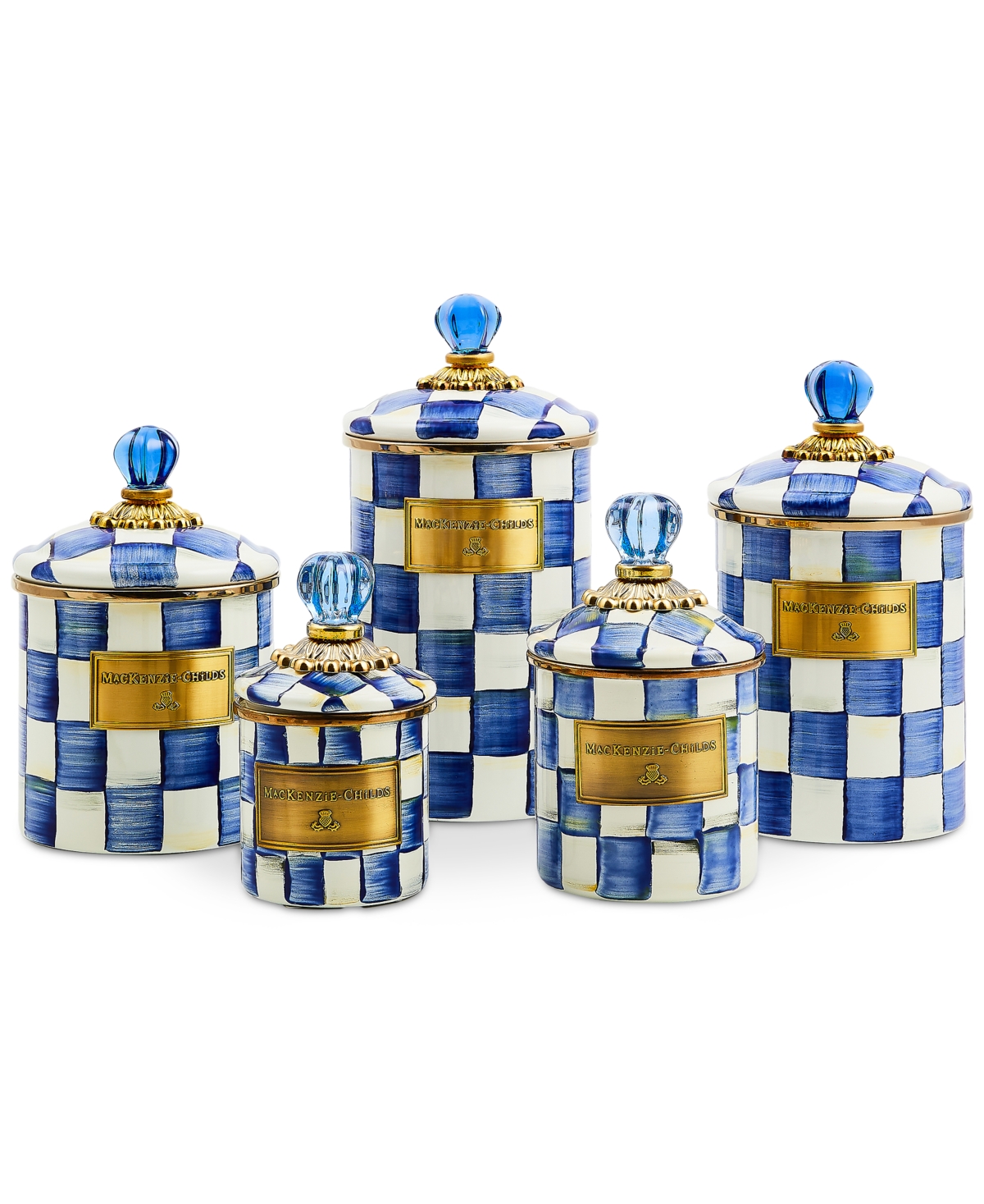 Mackenzie-childs Mackenzie Childs Royal Check Enameled Steel Canister In No Color