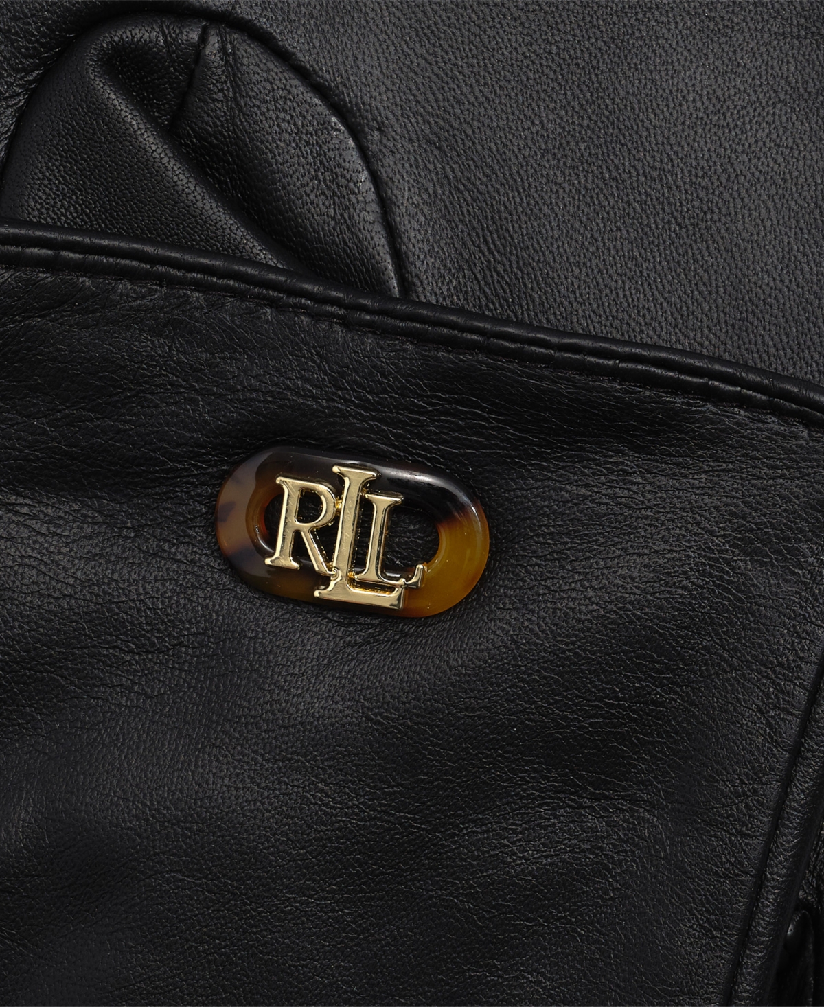 Lauren Ralph Lauren Oval Logo Leather Touch Gloves