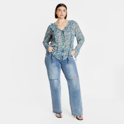 Women's Lidia Ruffle Print Top