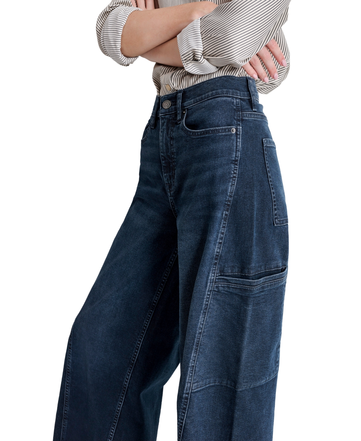 Dkny Jeans Women's High-Rise Wide-Leg Cargo Jeans