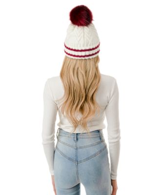 Knit Pom Varsity Beanie