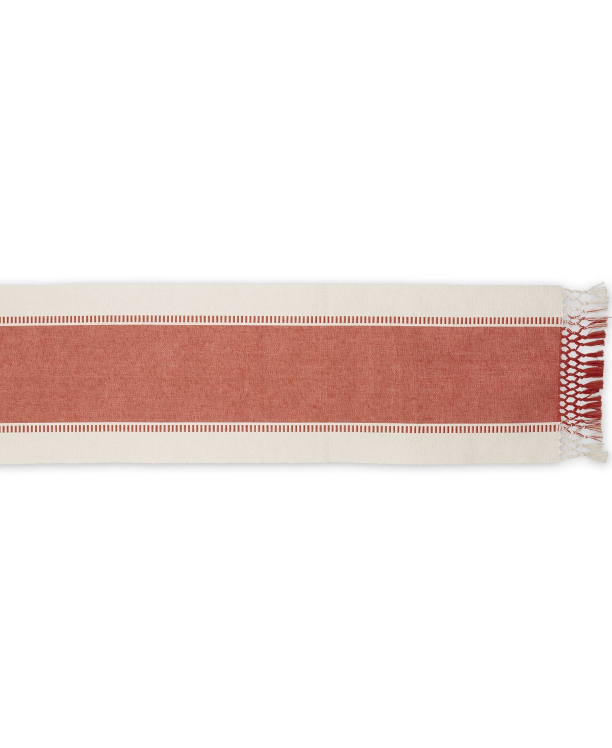 Design Imports Dobby Stripe Ribbed Table Runner, 13"x72 " In Spice
