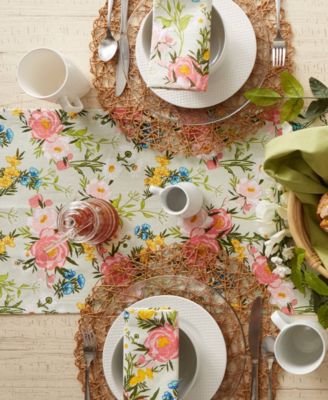 Spring Bouquet Print Table Runner, 14"x72 "