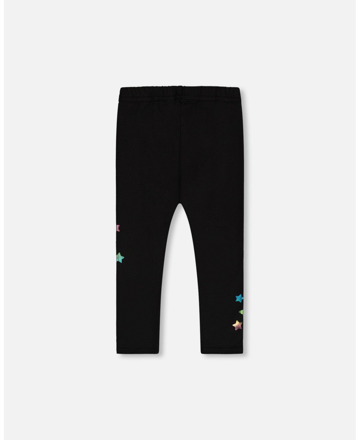 Deux par Deux Big Girls LeggingsPrinted Stars - Black