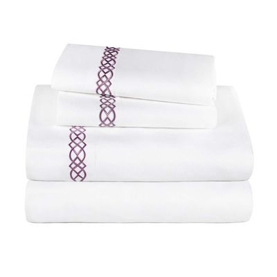 1000 Thread Count Egyptian Cotton Embroidered Bed Sheet Set, King