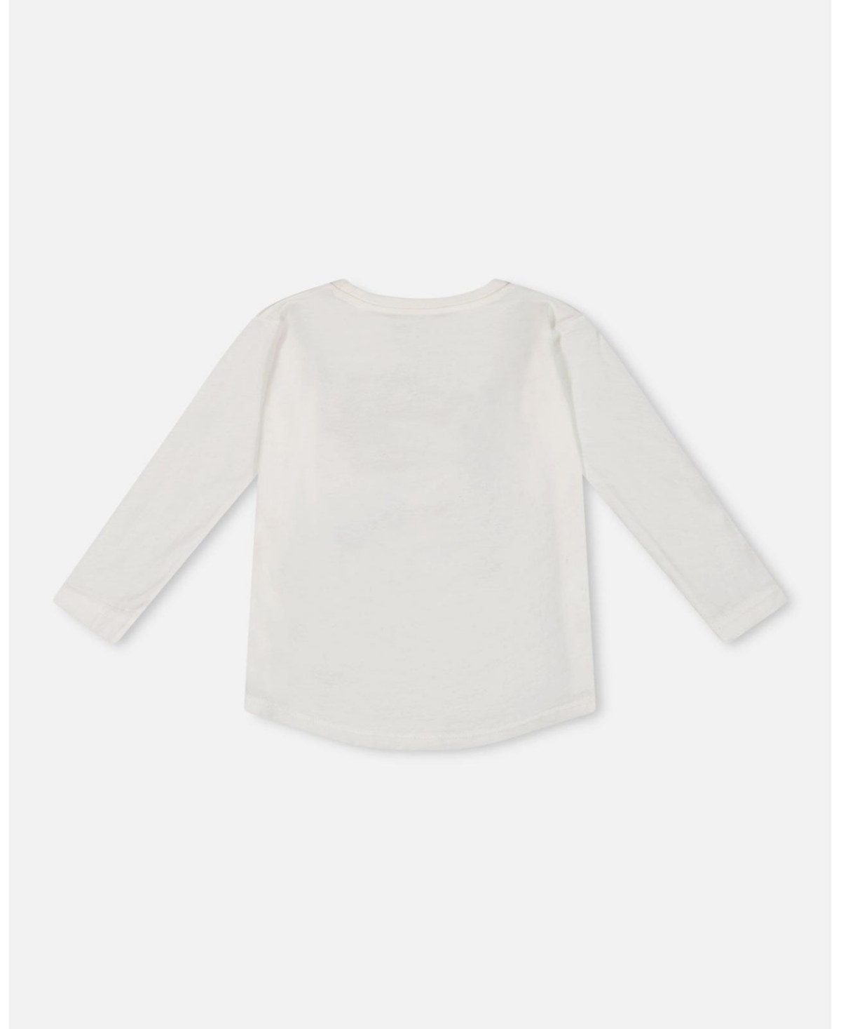 Deux par Deux Big Boys Long Sleeve T-Shirt With Print- Off white