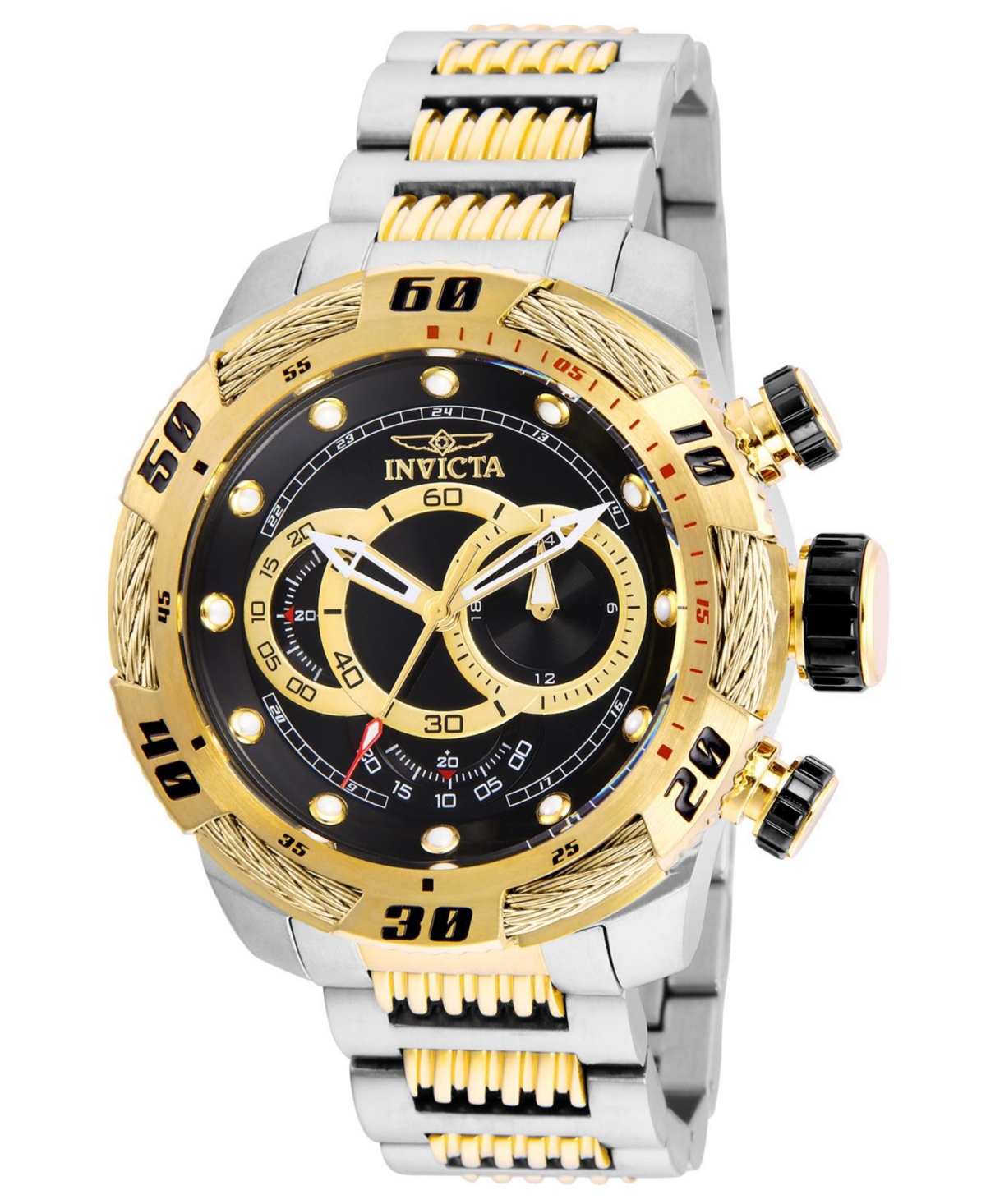 Invicta Men's Speedway Quartz Multifunction Black Dial Stainless Steel Bracelet Watch