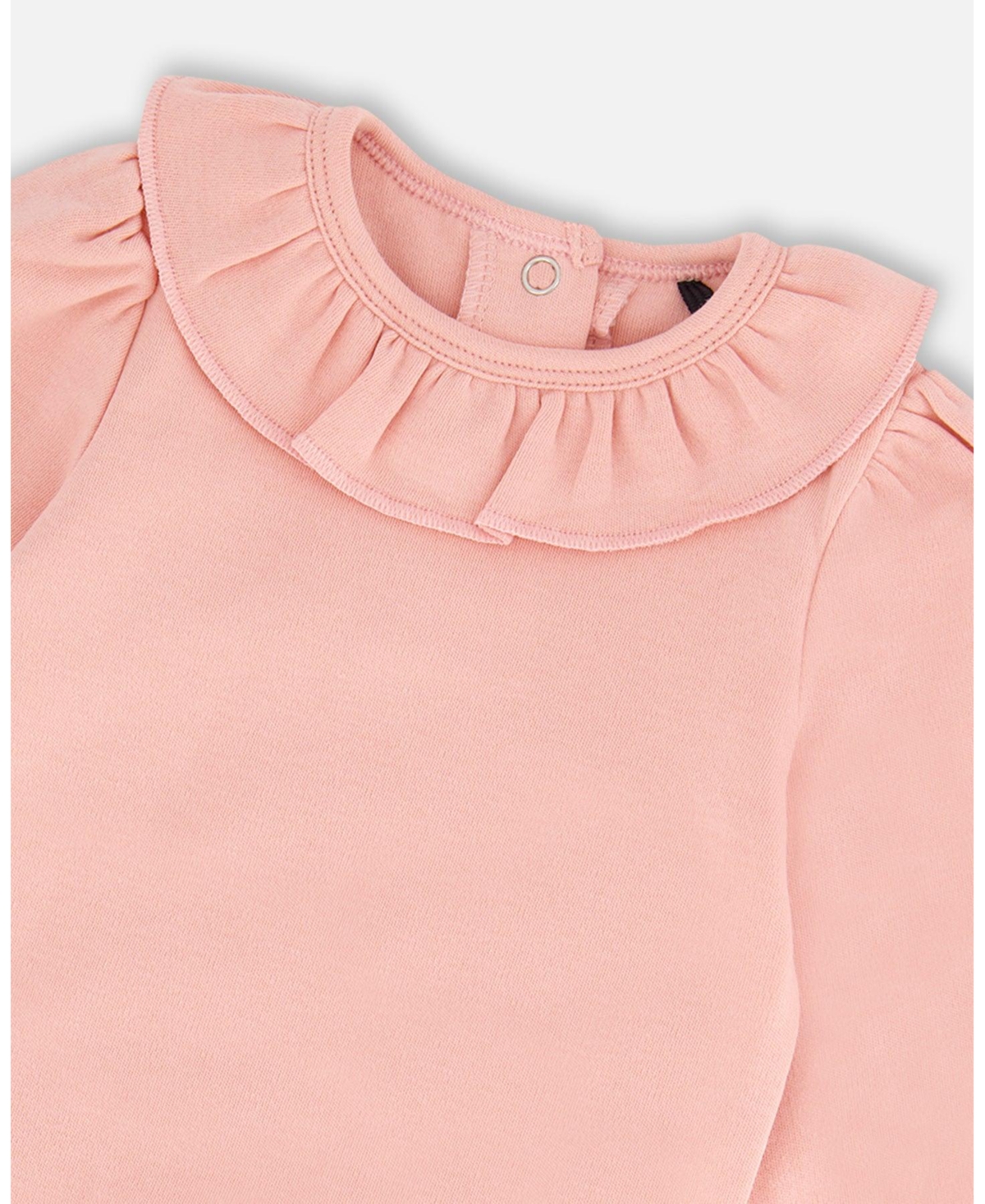Deux par Deux Baby Girls Baby Organic Cotton Onesie And Printed Overall Set Gray With Apples