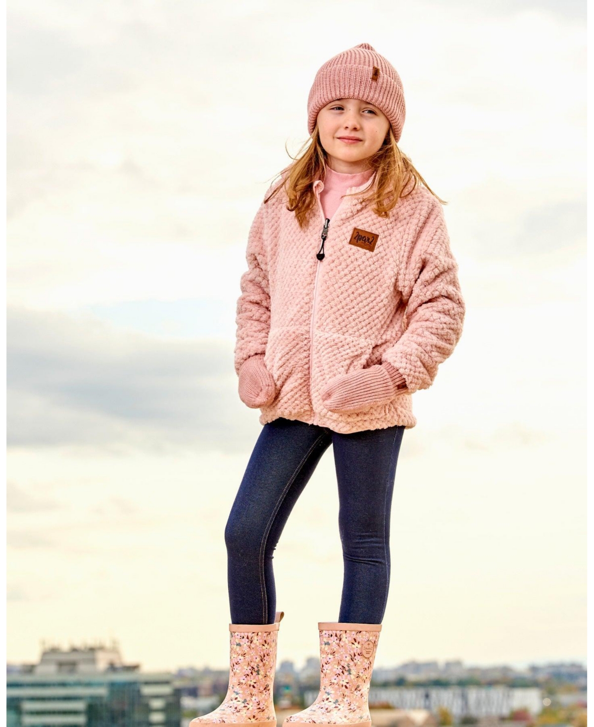 Deux par Deux Big Girls Reversible Plush Jacket- Pink