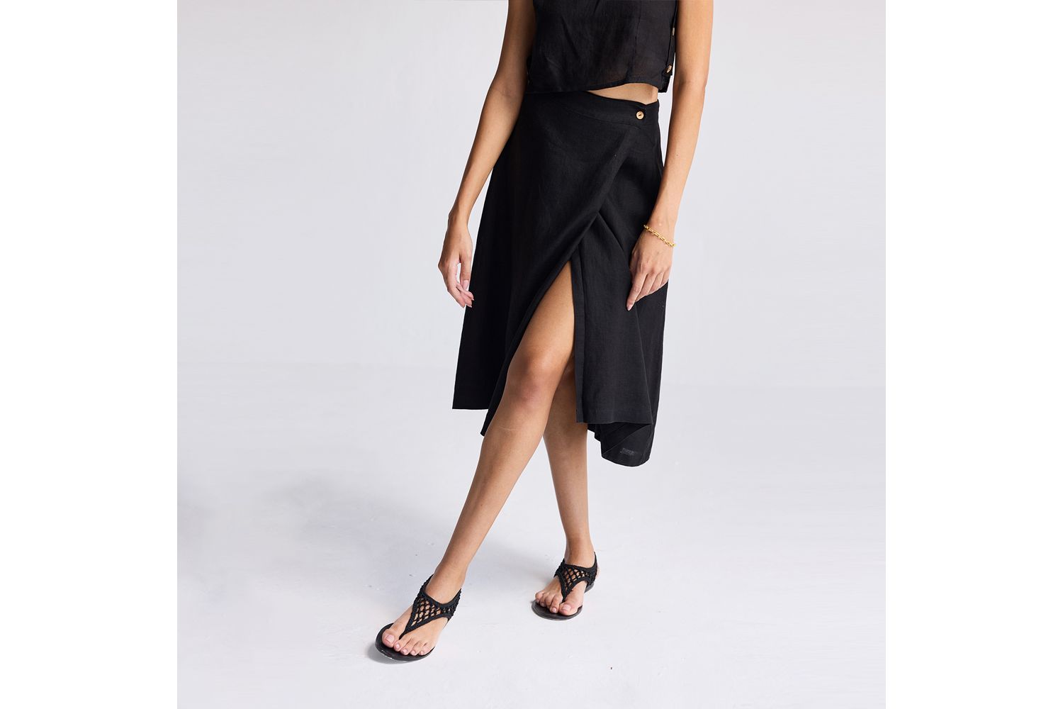 Women's Overlap Midi Skirt