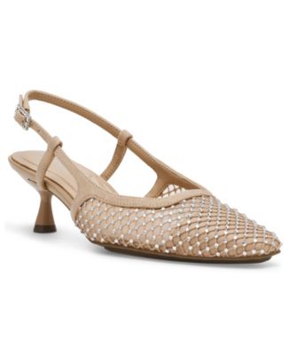 Anne Klein Women's Thia Rhinestone Mesh Slingback Pumps - Macy's