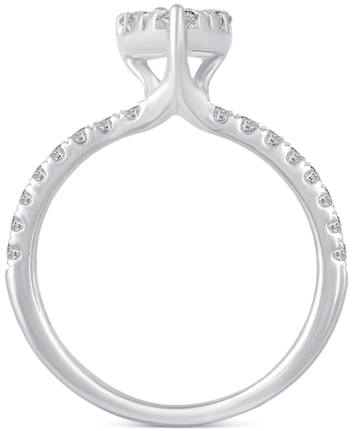 Diamond Pear-Shaped Cluster Engagement Ring (1 ct. t.w.) in 14k- White Gold