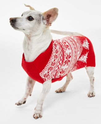 Holiday Lane Fair Isle Knit Pet Sweater, Created for Macy's Macy's