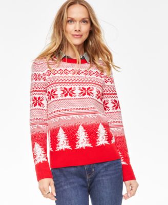 Holiday Lane Women s Fair Isle Print Sweater Created for Macy s Macy s