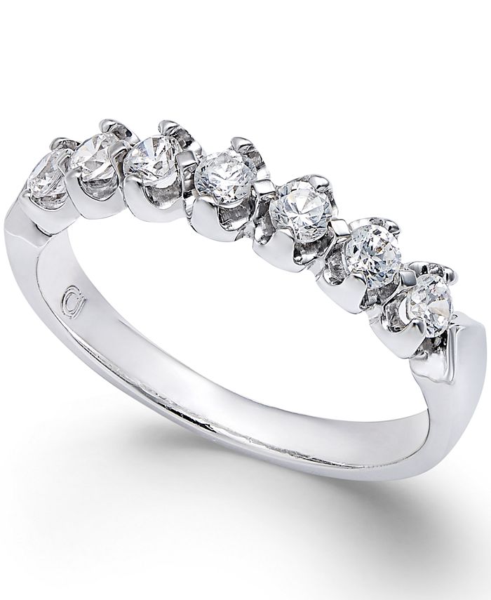 Macy's - Certified Diamond Scalloped Ring (1/2 ct. t.w.) in 14k White Gold