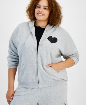 Grayson Threads, The Label Trendy Plus Size Heart Zip-Up Hoodie - Macy's