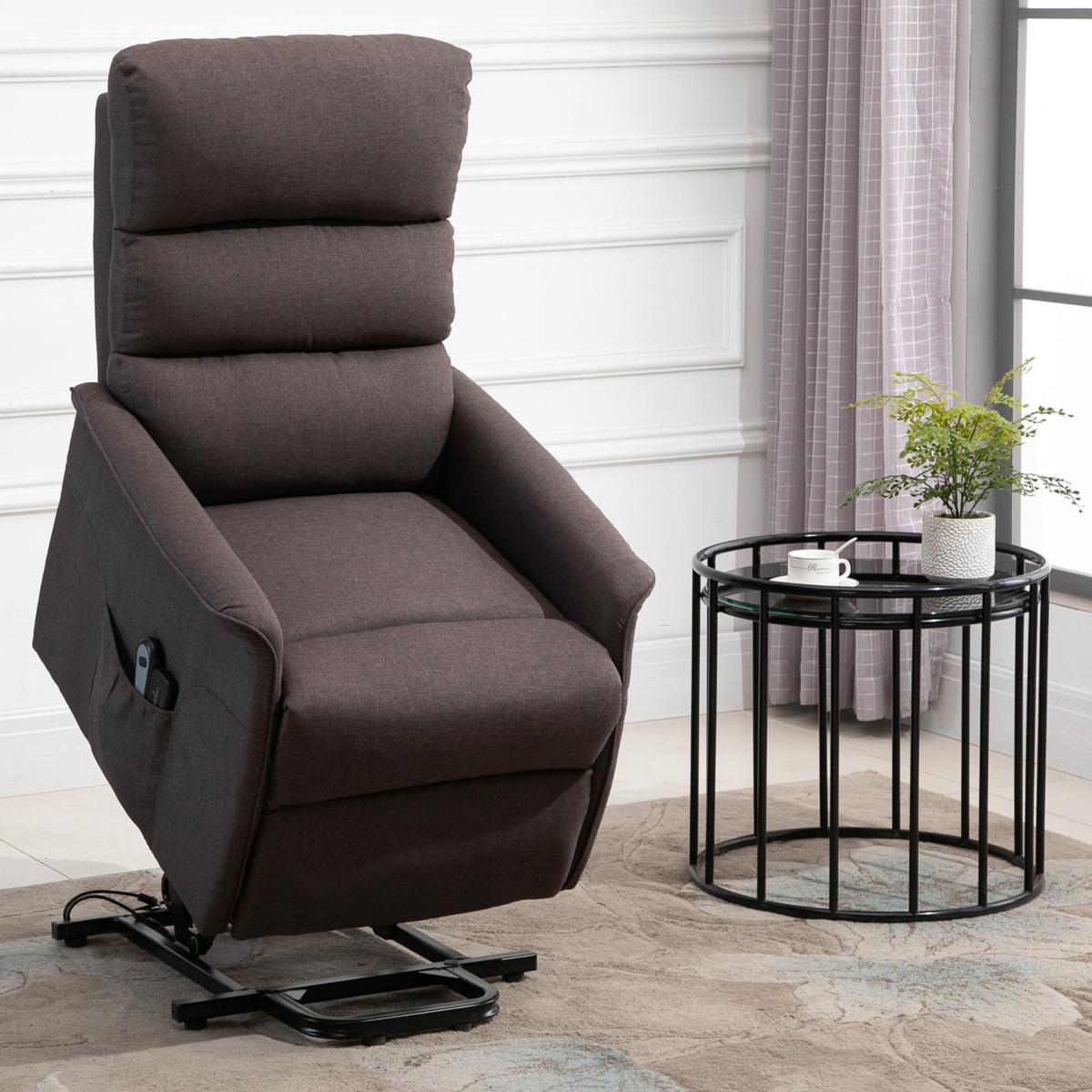 Homcom Electric Power Lift Recliner Chair for Elderly with Remote- Brown