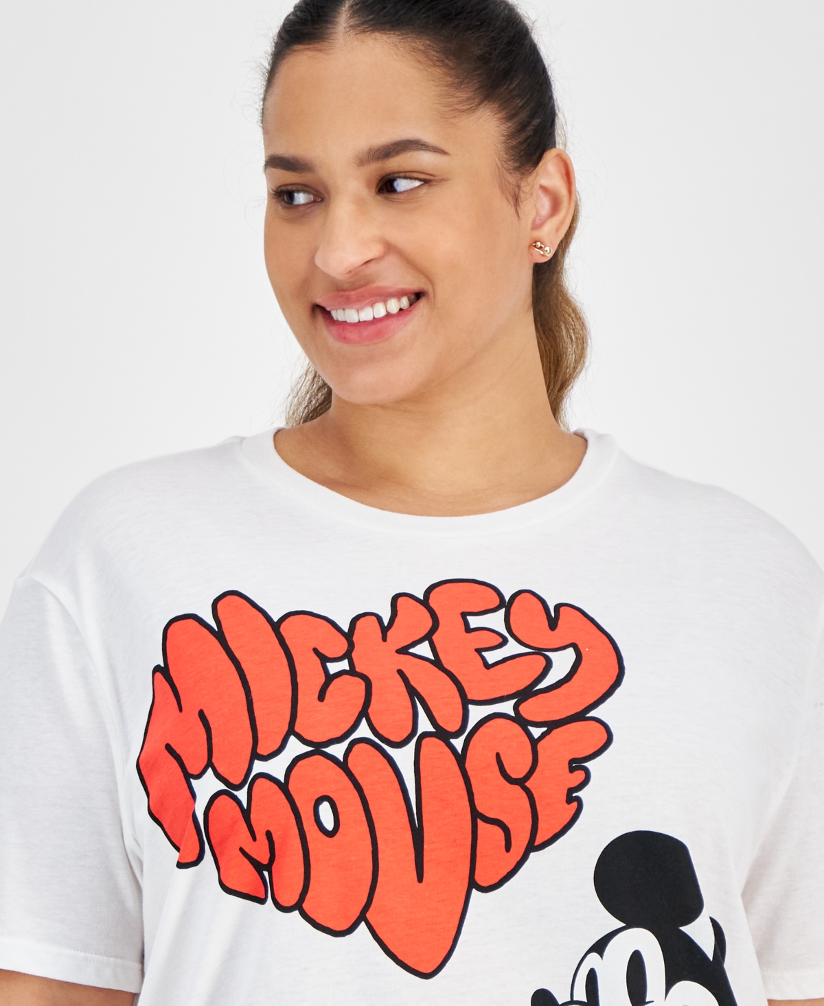 Disney Trendy Plus Size Mickey Mouse Graphic T-Shirt