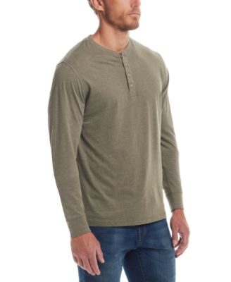 Men's Long Sleeve Brushed Jersey Henley T-shirt