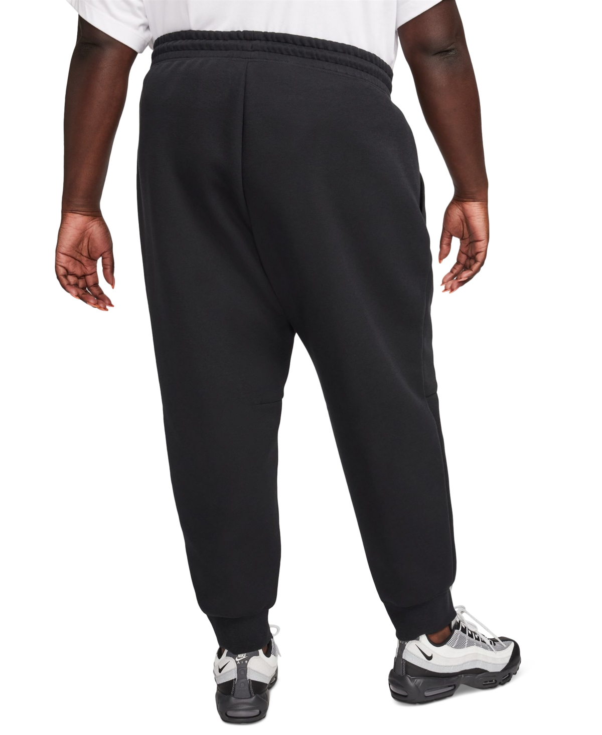 Nike Women's  Sportswear Tech Fleece Mid-rise Jogger Pants (plus Size) In Black,black