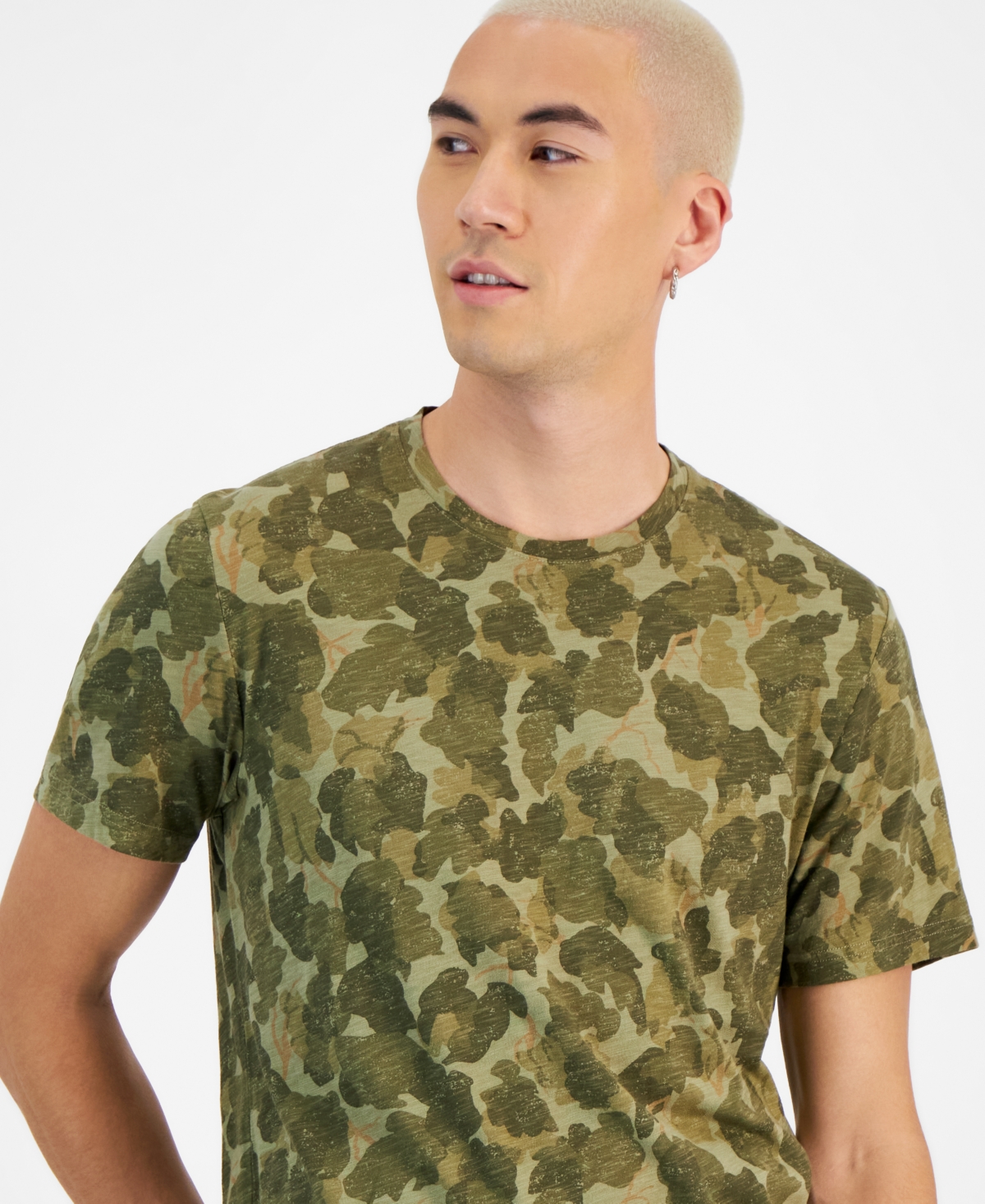 Sun + Stone Men's Regular-Fit Camo T-Shirt, Created for Macy's