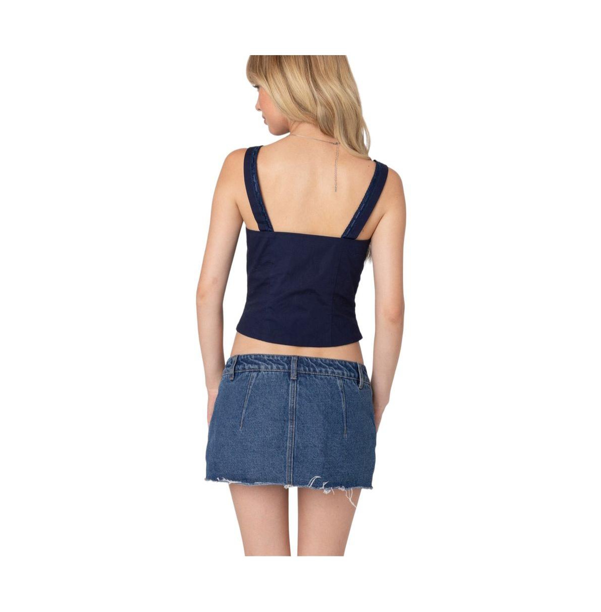 Edikted Women's Square neck poplin corset