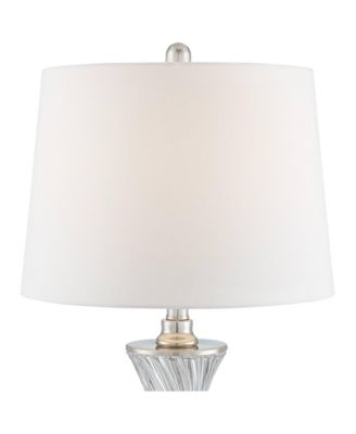 Luca Modern Table Lamps 25 1/2" High Set of 2 Twisted Glass with USB Charging Port White Drum Shade for Bedroom Living Room Office Desk