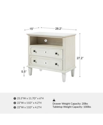 Kamilo Transitional 2-Drawer Solid Wood End Table