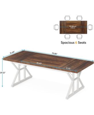 70.8-Inch Executive Desk, Large Computer Office Desk Workstation, Modern Simple Style Laptop Desk Study Writing Table Business Furniture for Home Office