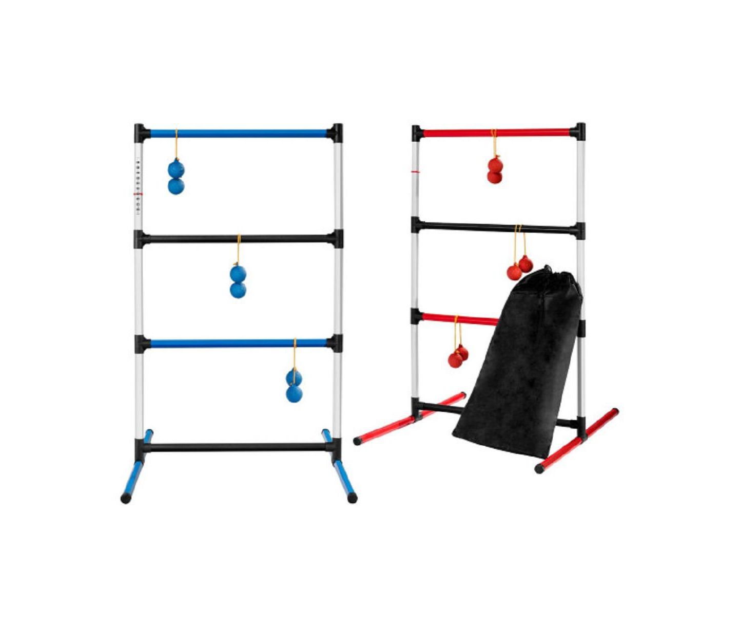 Детские игрушки Slickblue Ladder Ball Toss Game Set, Portable Indoor-Outdoor, For 2–4 Players, Ages 5+, цвет: Красный / Синий — фото 1