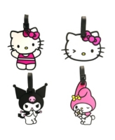 Hello Kitty Sanrio Luggage Tag Kuromi, My Melody Pvc Travel Tags Gifts - Set of 4 - Pink, white, black