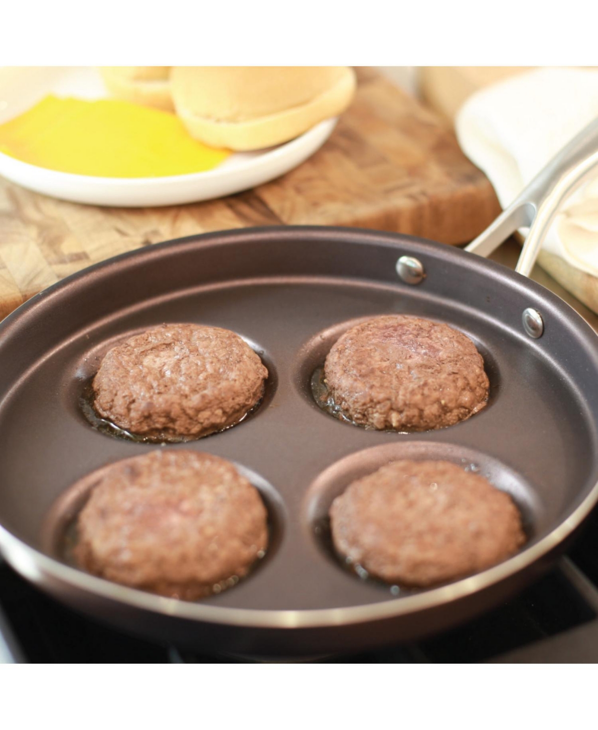 Techef Eggcelente Pan, Swedish Pancake Pan, Plett Pan, Multi Egg Pan, 4-Cup Egg Frying Pan, Nonstick Egg Cooker Pan