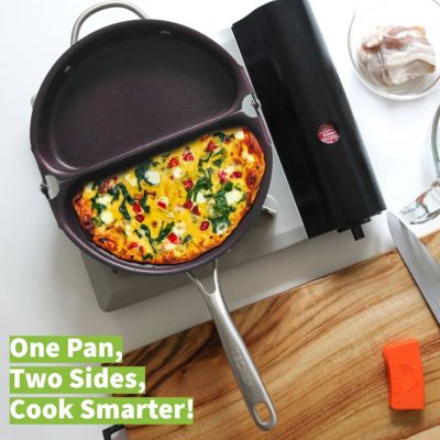 2-Sided Nonstick, PFOA-Free, Heavy-Gauge Aluminum Frittata & Omelette Pan