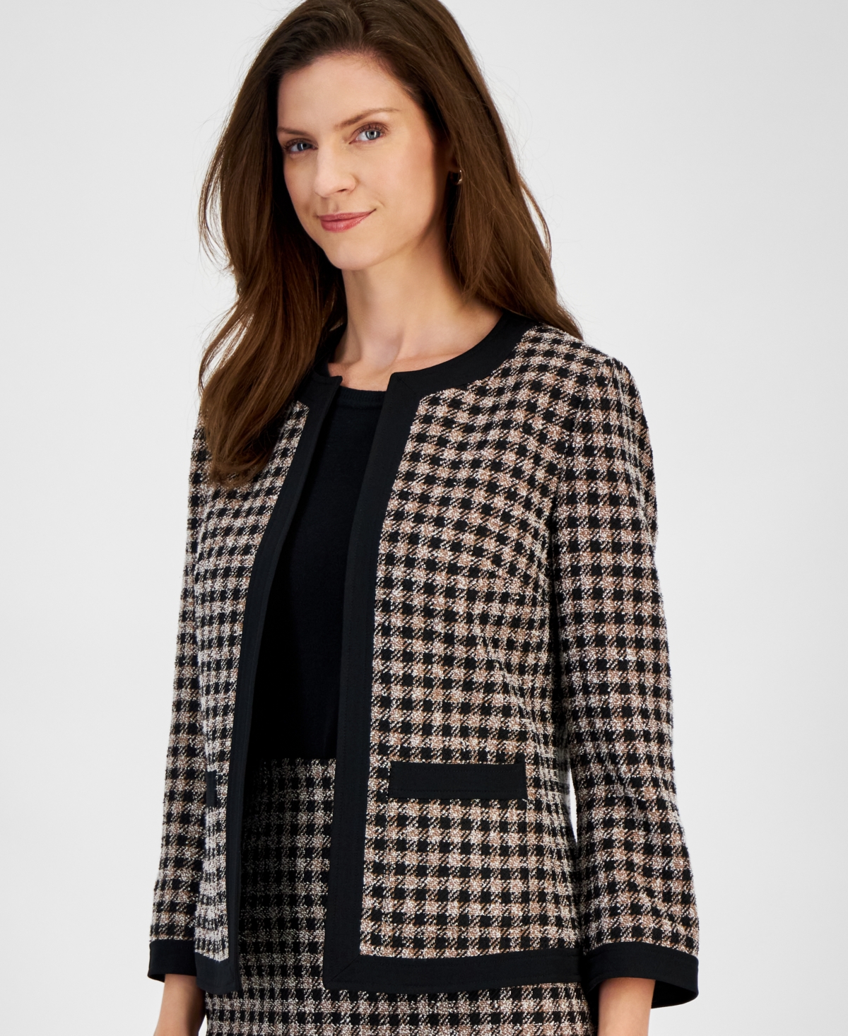Kasper Women's Plaid Framed Jacket
