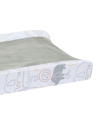 Jungle Story Soft Minky Velour Safari Changing Pad Cover- White/Gray