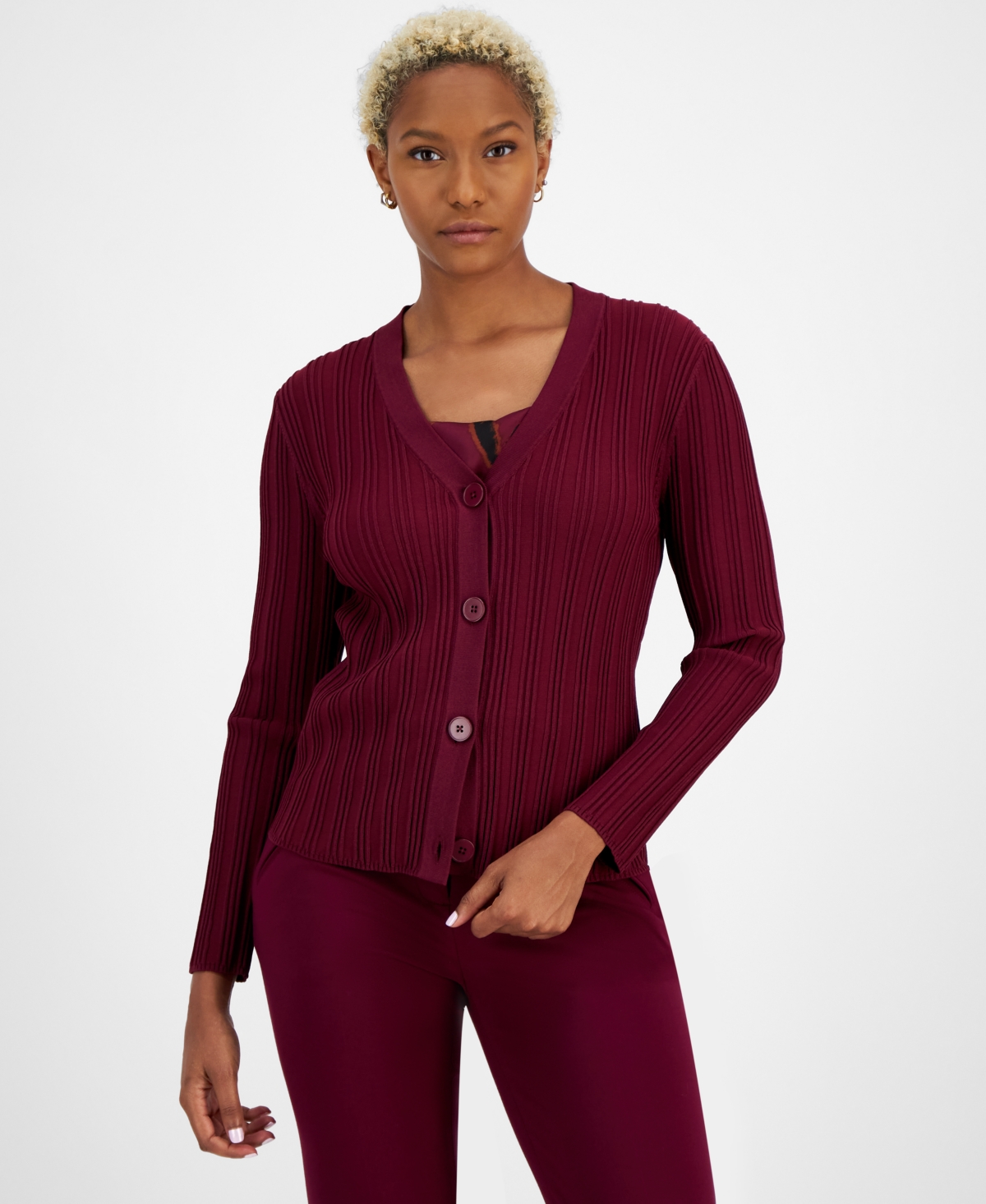 Bar Iii Plus Size Collared V Neck Sleeveless Sweater Top Created for Macy s Worldly Blue Smart Closet