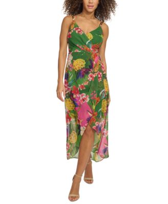 Women s Floral Print Sleeveless High Low Maxi Dress