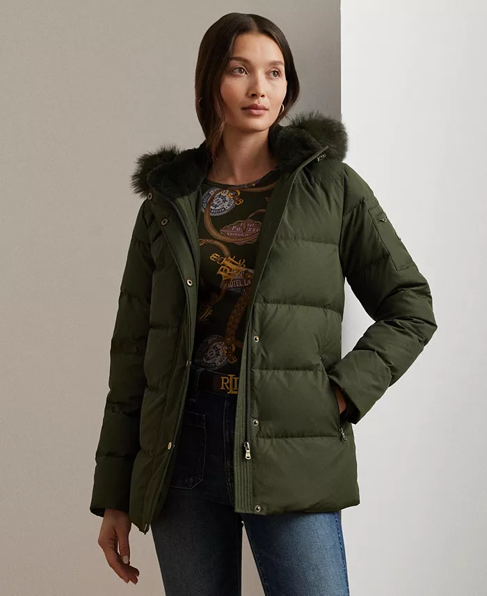 Women's Faux-Fur Hooded Puffer Coat - thumbnail 7